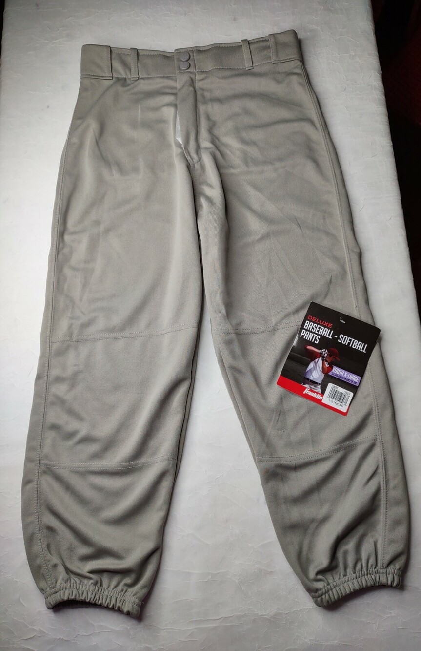 Franklin Softball Pants Youth XL Gray Baseball Kids Knickers Uniform NEW